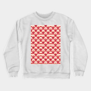 Striped Valentines Day Heart Pattern Crewneck Sweatshirt